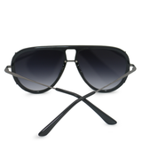 Ivy Luxe - Black Tangle-Free Round Aviator Sunglasses from TopFoxx
