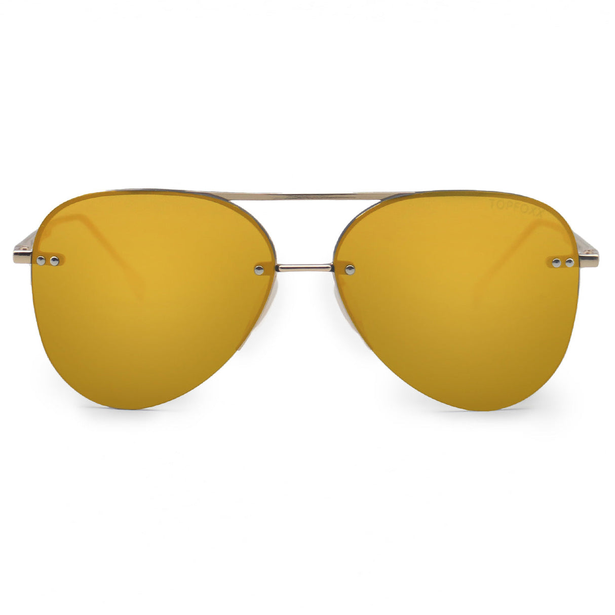 Smaller Megan 2 Mirrored Bronze - Tangle Free Aviator Sunglasses from TopFoxx