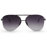 Smaller Megan 2 Faded Black - Tangle Free Aviator Sunglasses from TopFoxx