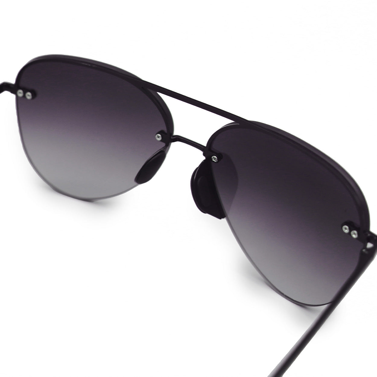 Smaller Megan 2 Faded Black - Tangle Free Aviator Sunglasses from TopFoxx