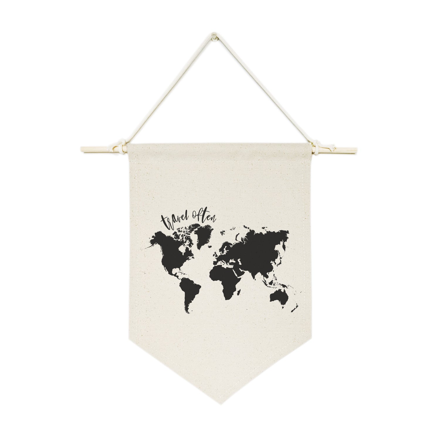 Travel Often Hanging Wall Banner from The Cotton & Canvas Co.