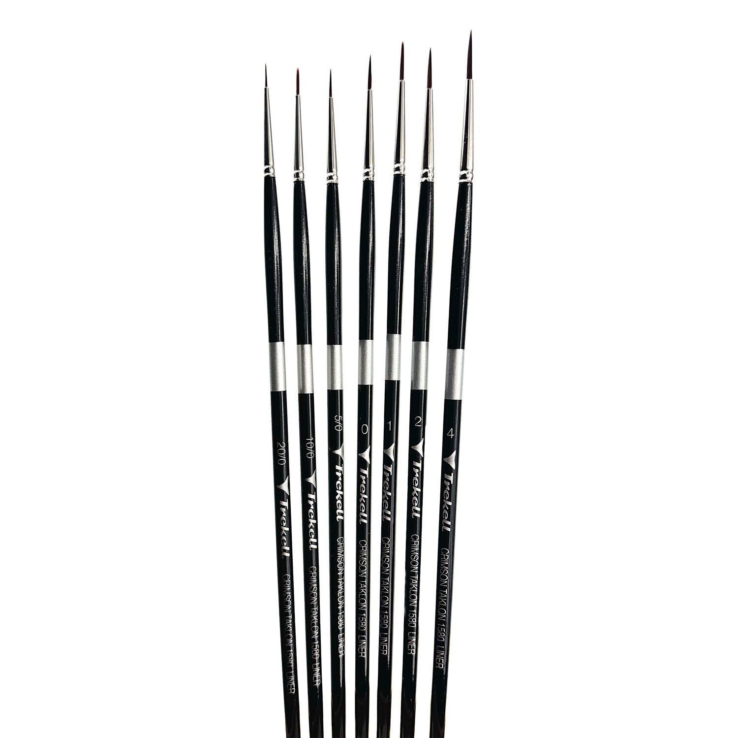 Trekell Crimson Taklon Long Handle Artist Brush - Complete Set - Liner from Trekell Art Supplies