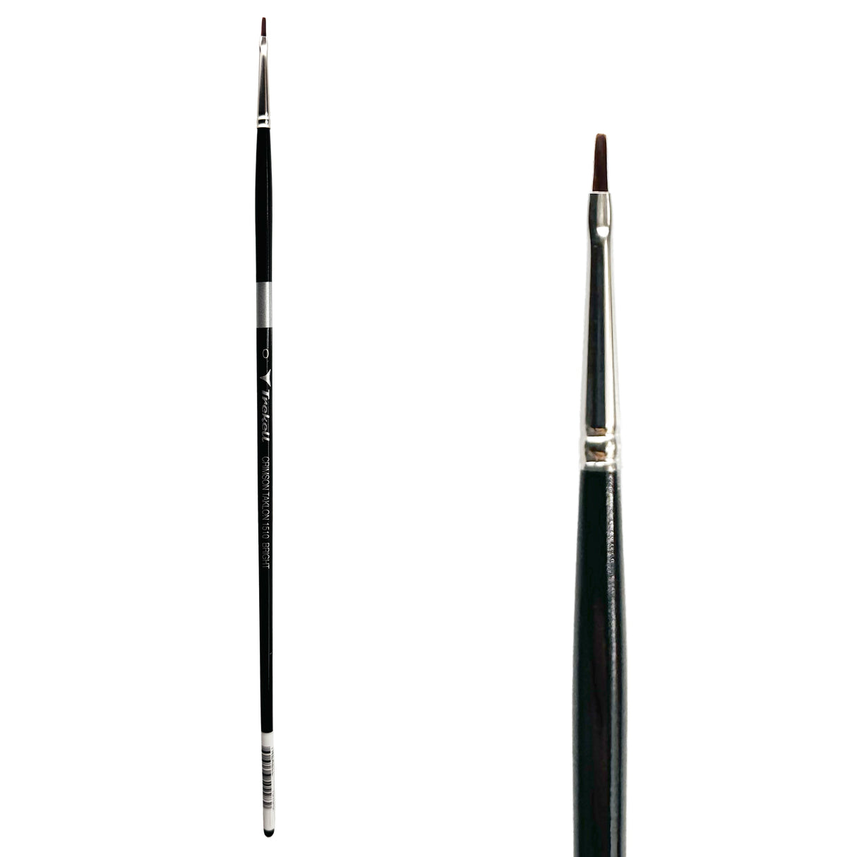 Trekell Crimson Taklon Long Handle Artist Brush - Size #0 Bright from Trekell Art Supplies