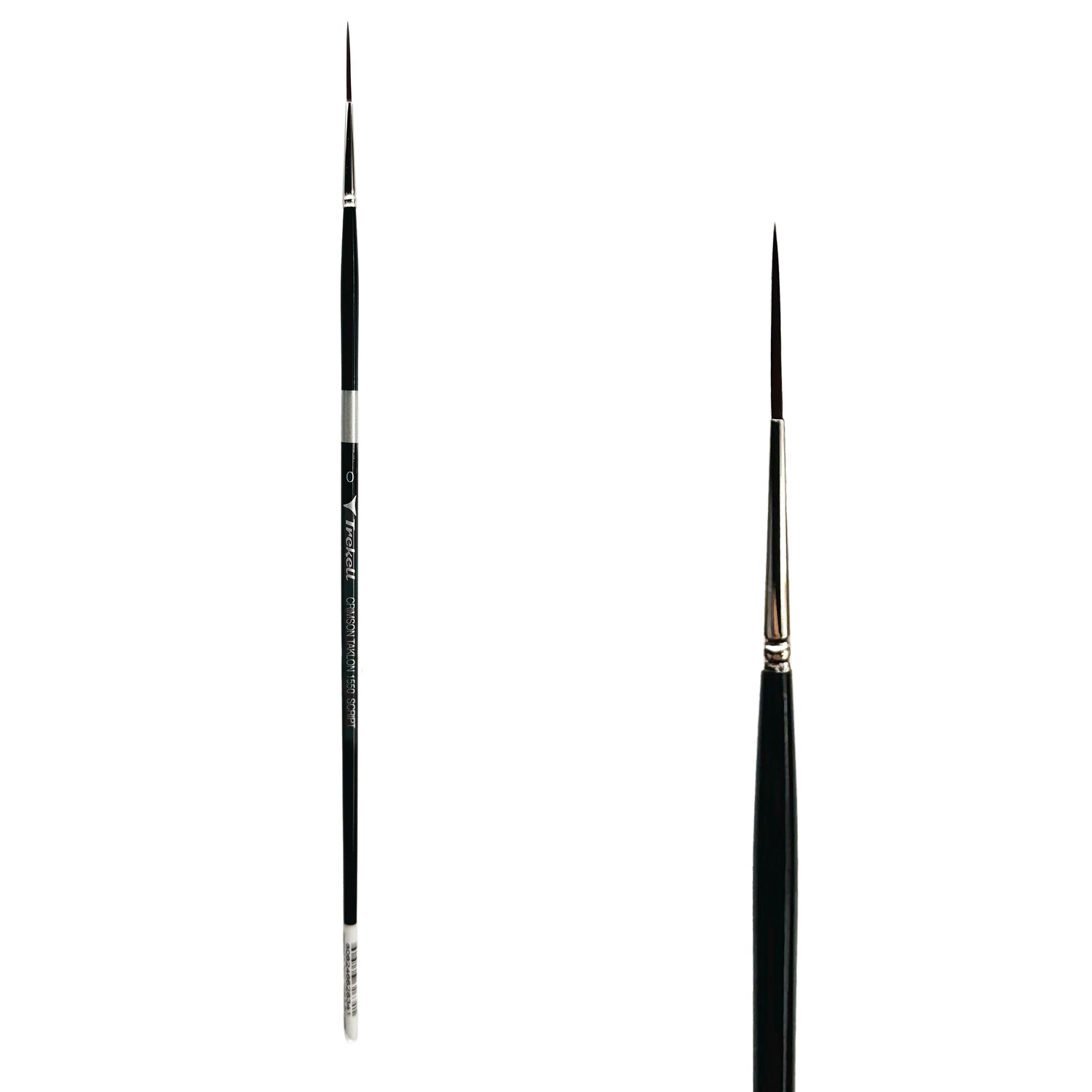 Trekell Crimson Taklon Long Handle Artist Brush - Size #0 Script/Rigger from Trekell Art Supplies