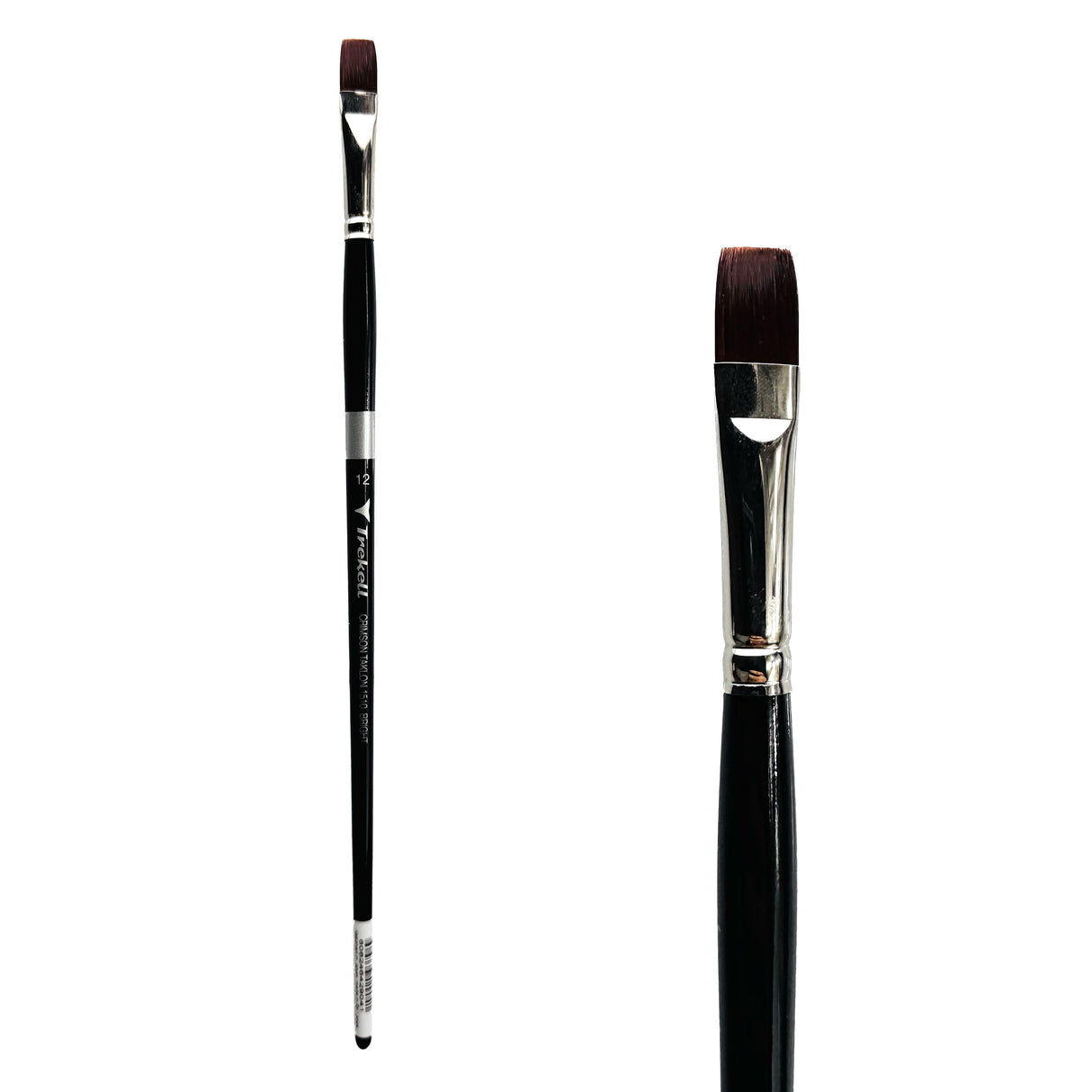 Trekell Crimson Taklon Long Handle Artist Brush - Size #12 Bright from Trekell Art Supplies