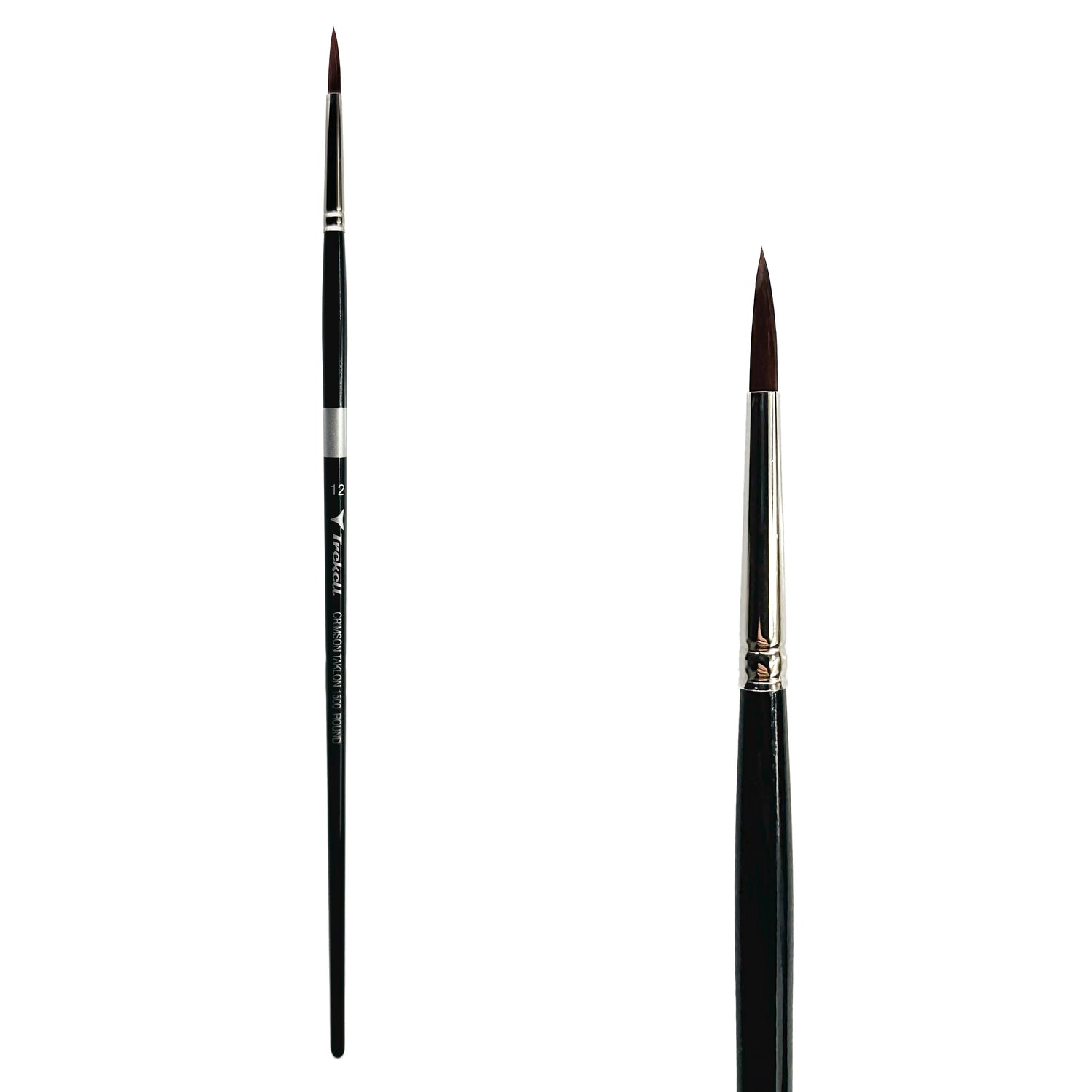 Trekell Crimson Taklon Long Handle Artist Brush - Size #12 Round from Trekell Art Supplies
