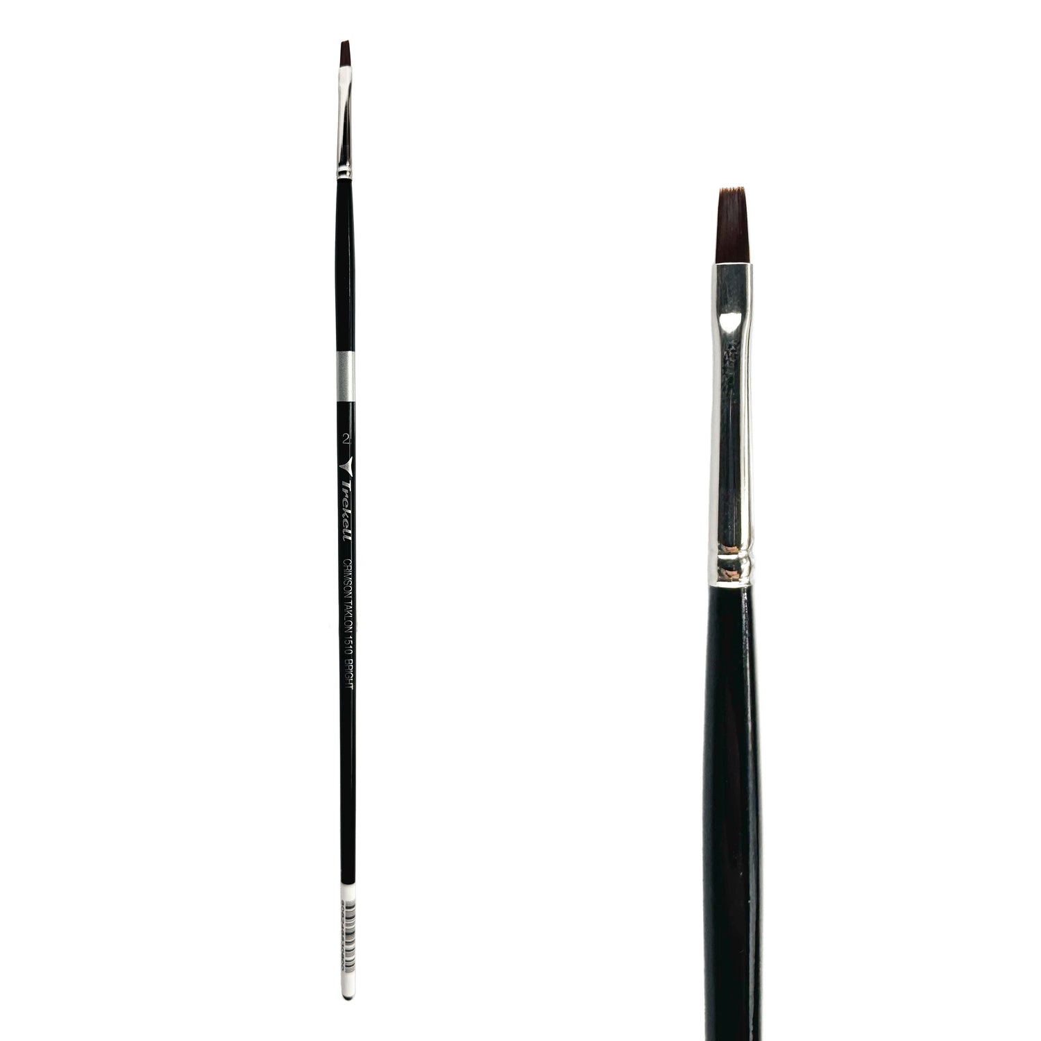Trekell Crimson Taklon Long Handle Artist Brush - Size #2 Bright from Trekell Art Supplies