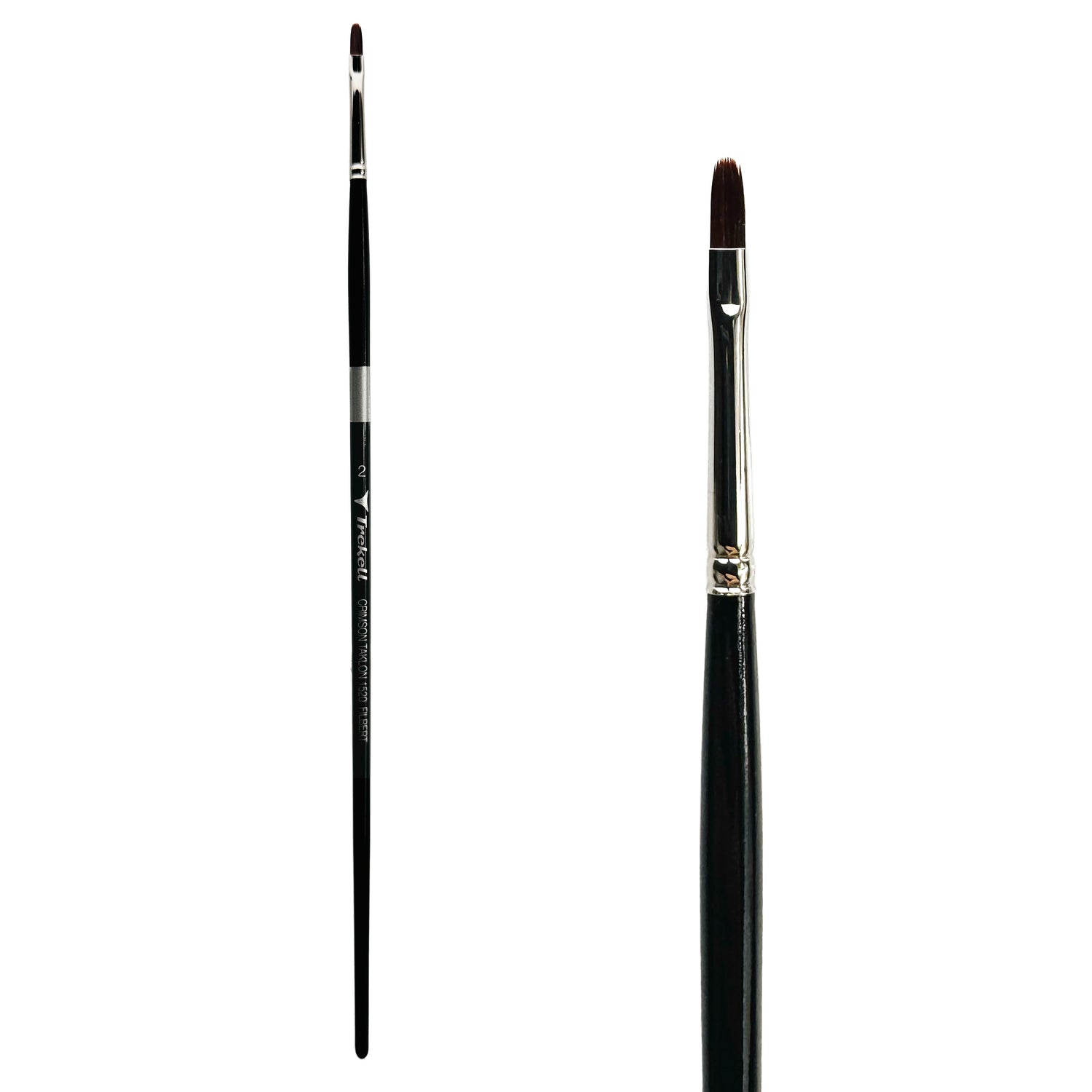 Trekell Crimson Taklon Long Handle Artist Brush - Size #2 Filbert from Trekell Art Supplies