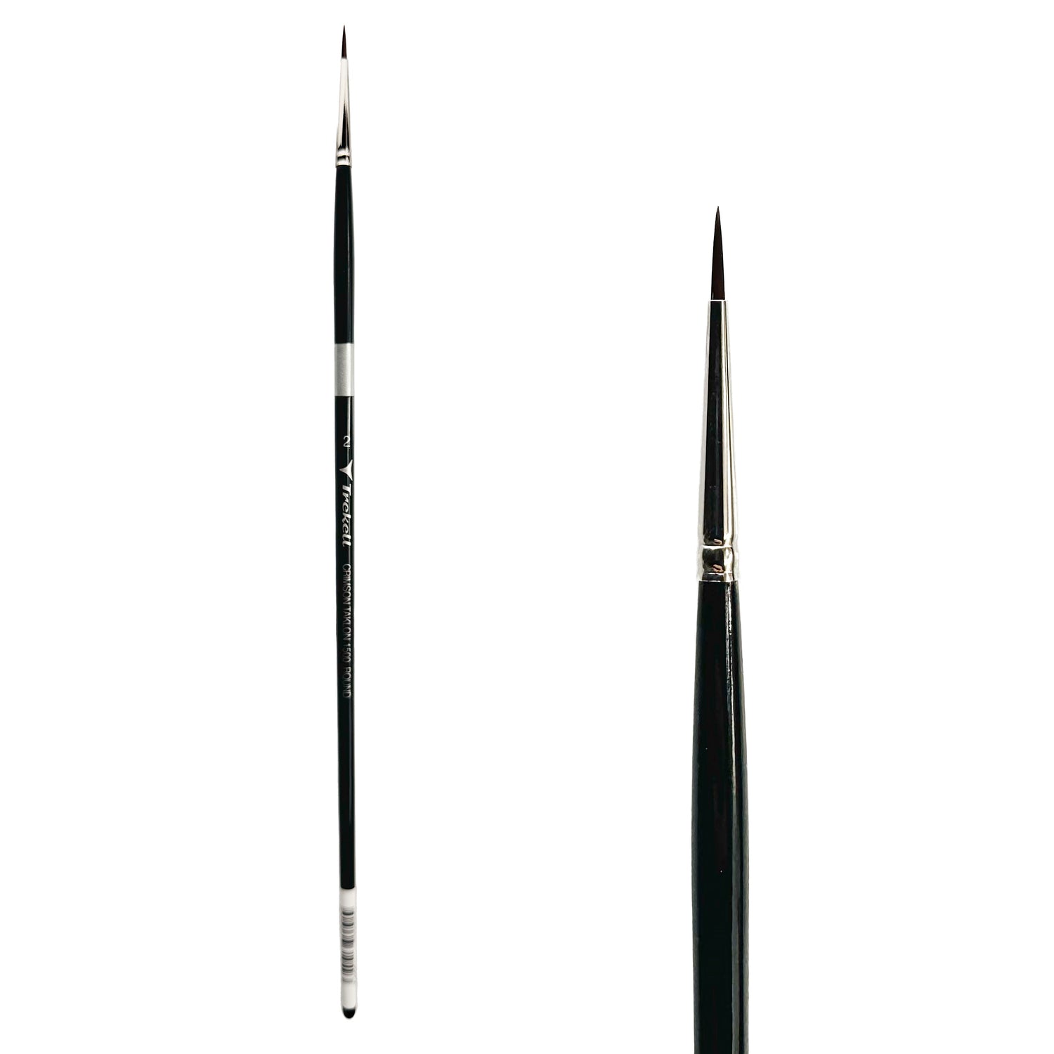 Trekell Crimson Taklon Long Handle Artist Brush - Size #2 Round from Trekell Art Supplies