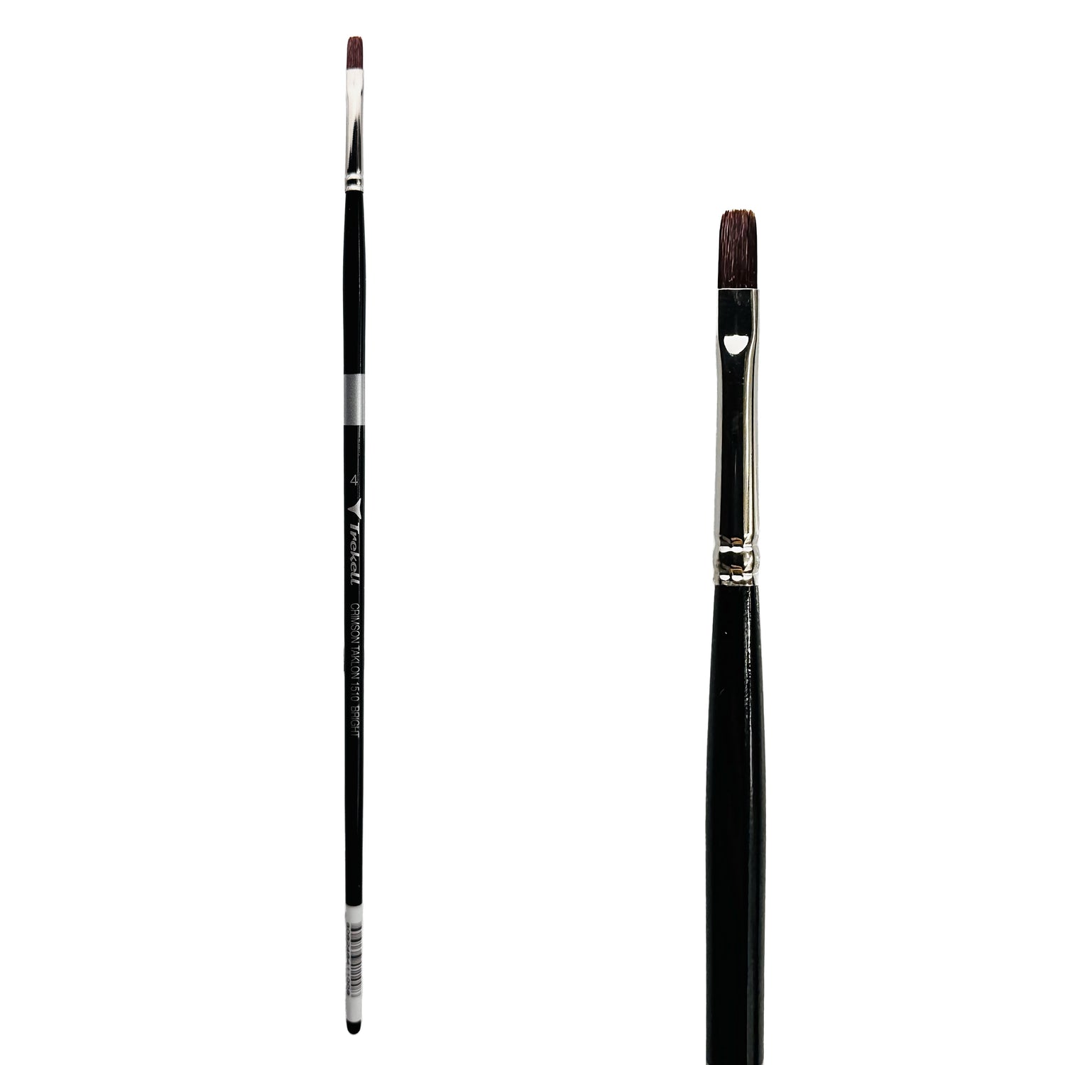 Trekell Crimson Taklon Long Handle Artist Brush - Size #4 Bright from Trekell Art Supplies