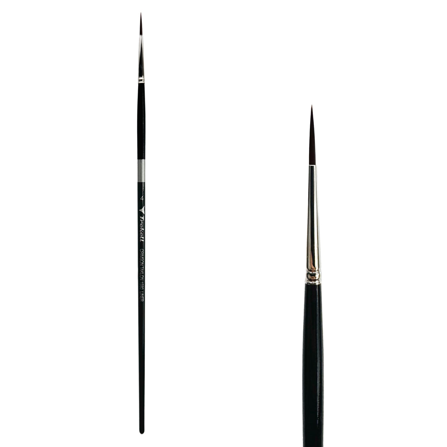Trekell Crimson Taklon Long Handle Artist Brush - Size #4 Liner from Trekell Art Supplies