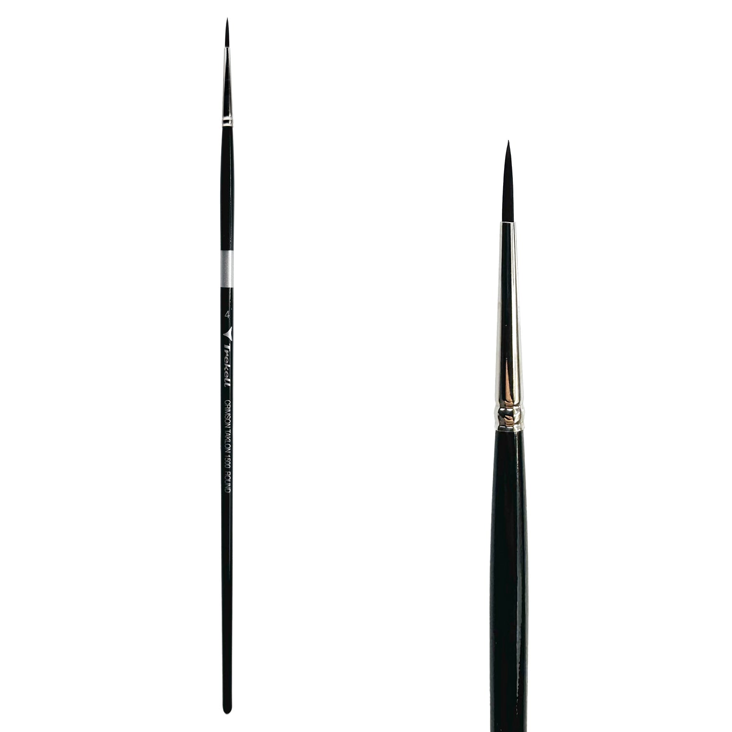 Trekell Crimson Taklon Long Handle Artist Brush- Size #4 Round from Trekell Art Supplies