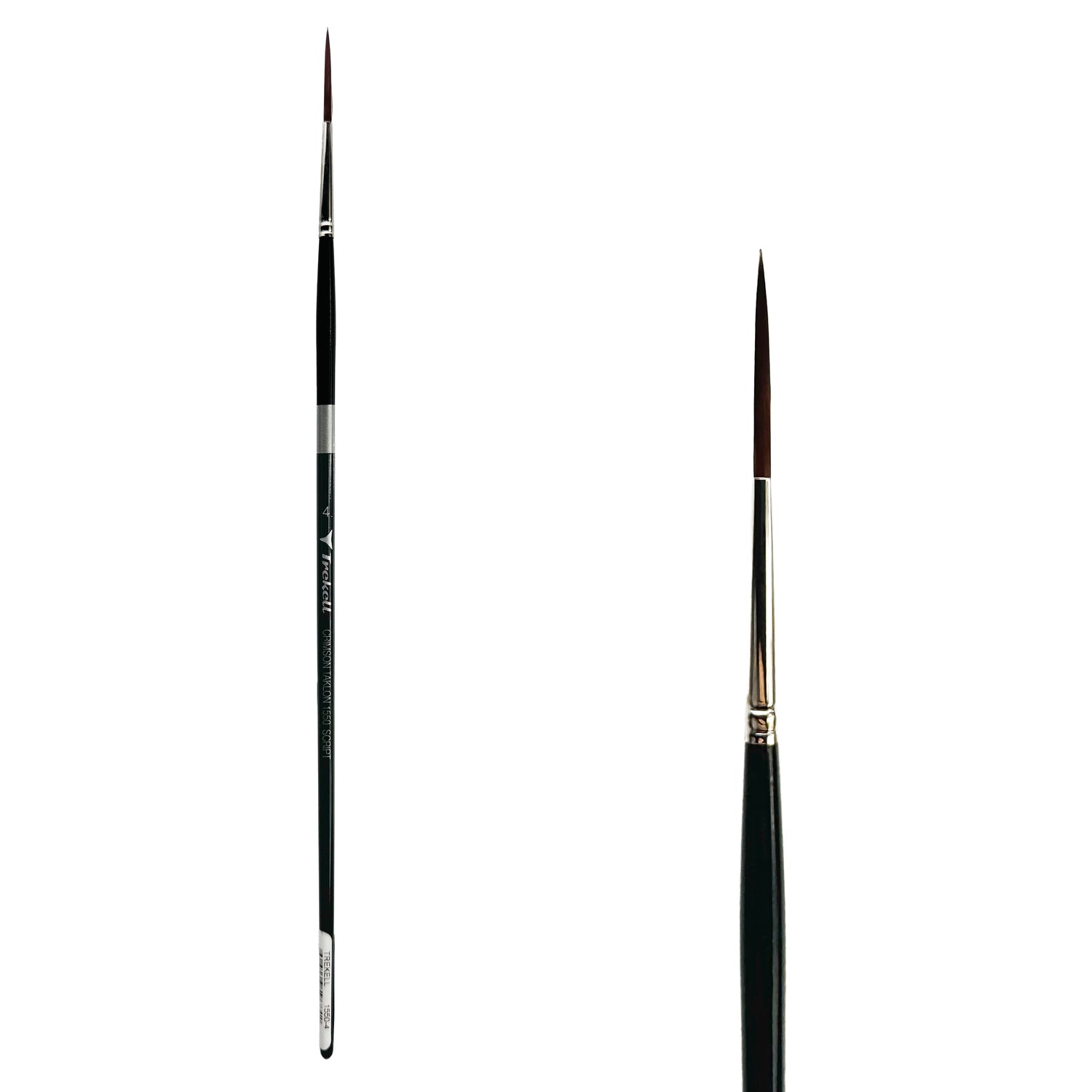 Trekell Crimson Taklon Long Handle Artist Brush- Size #4 Script/Rigger from Trekell Art Supplies