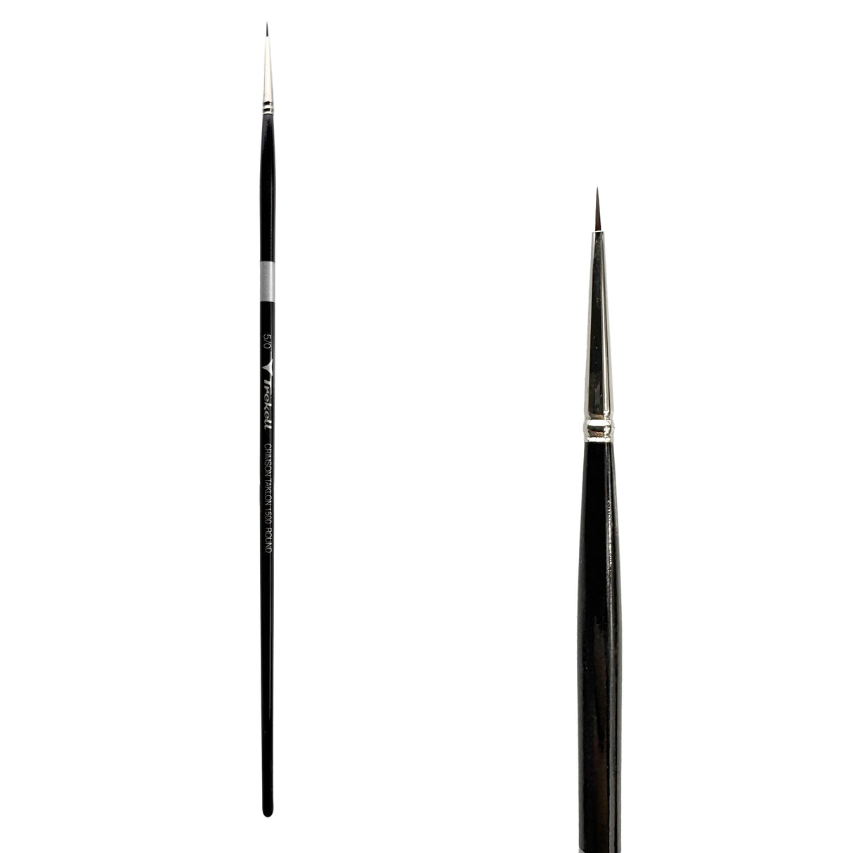 Trekell Crimson Taklon Long Handle Artist Brush - Size #5/0 Round from Trekell Art Supplies