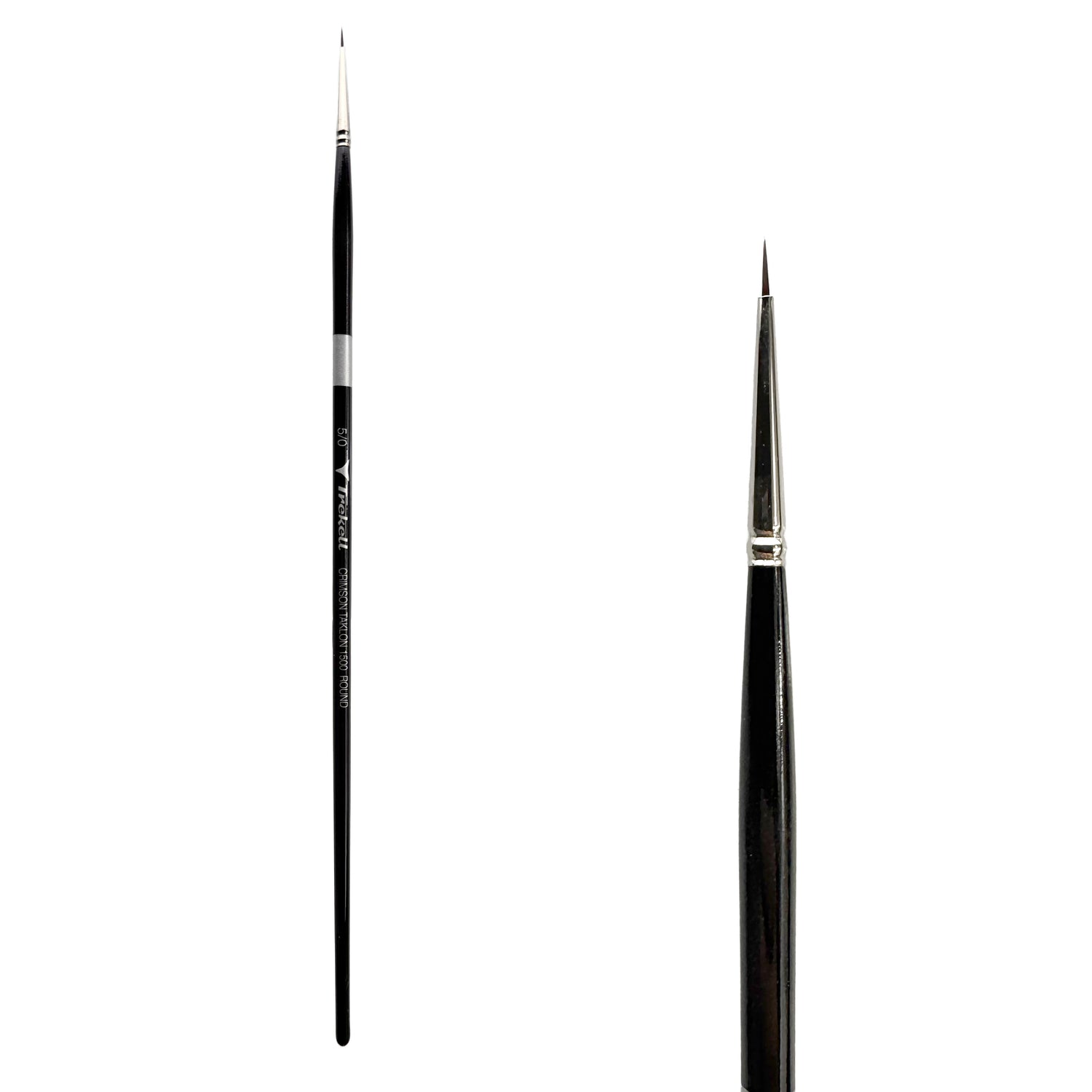 Trekell Crimson Taklon Long Handle Artist Brush - Size #5/0 Round from Trekell Art Supplies
