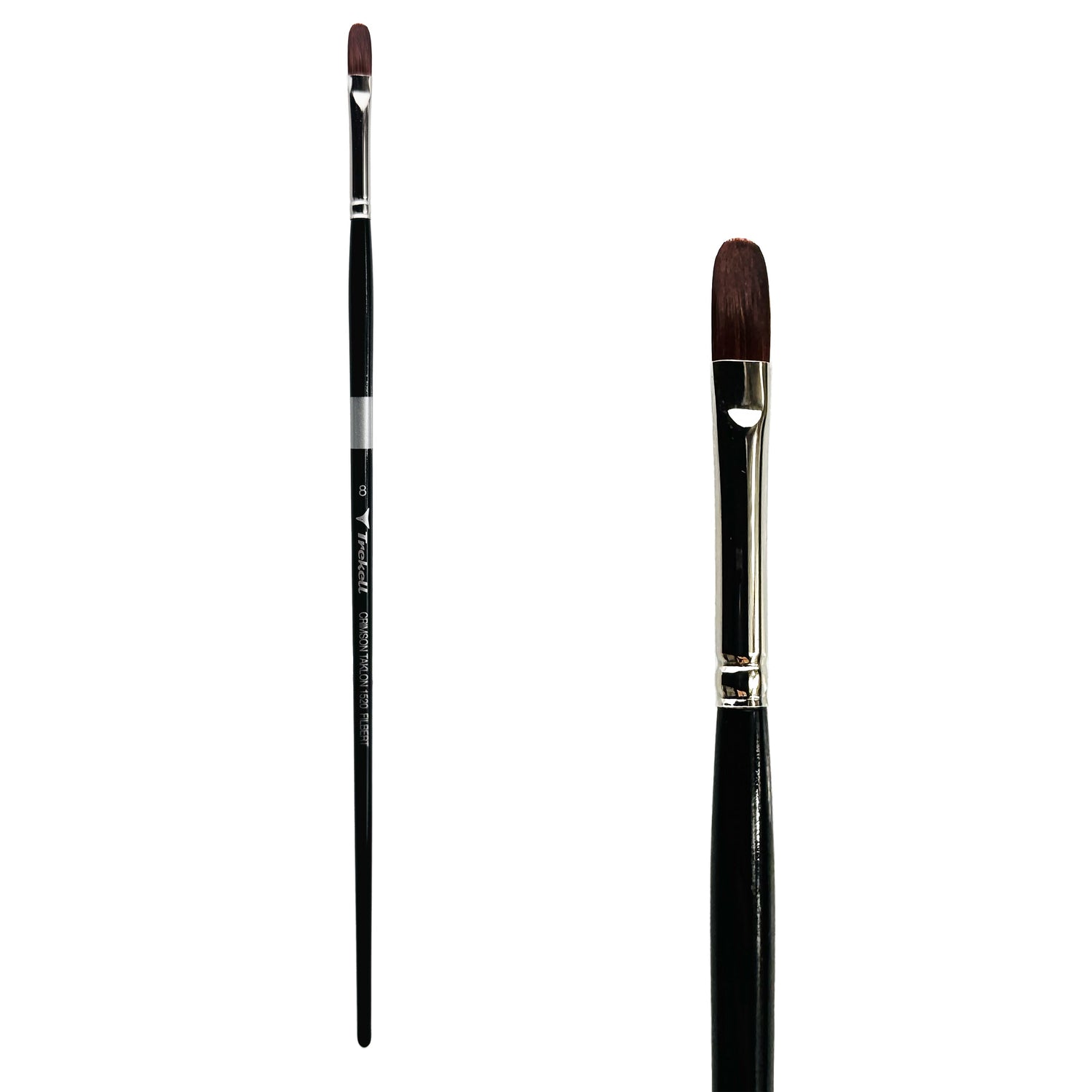 Trekell Crimson Taklon Long Handle Artist Brush- Size #8 Filbert from Trekell Art Supplies