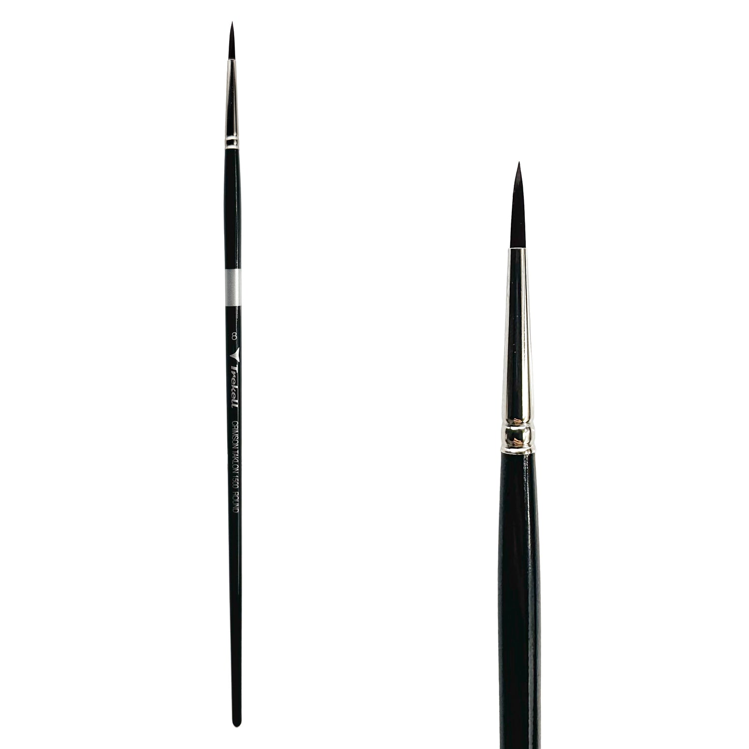 Trekell Crimson Taklon Long Handle Artist Brush - Size #8 Round from Trekell Art Supplies