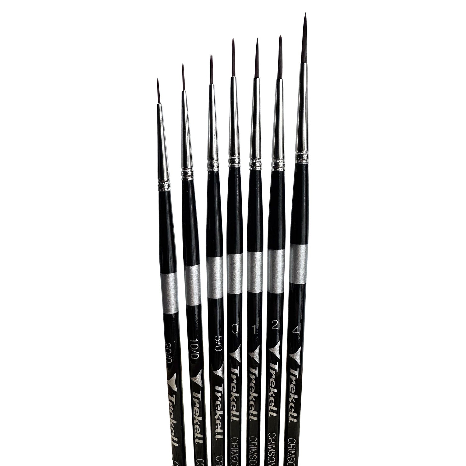 Trekell Crimson Taklon Short Handle Artist Brush - Complete Set - Liner from Trekell Art Supplies