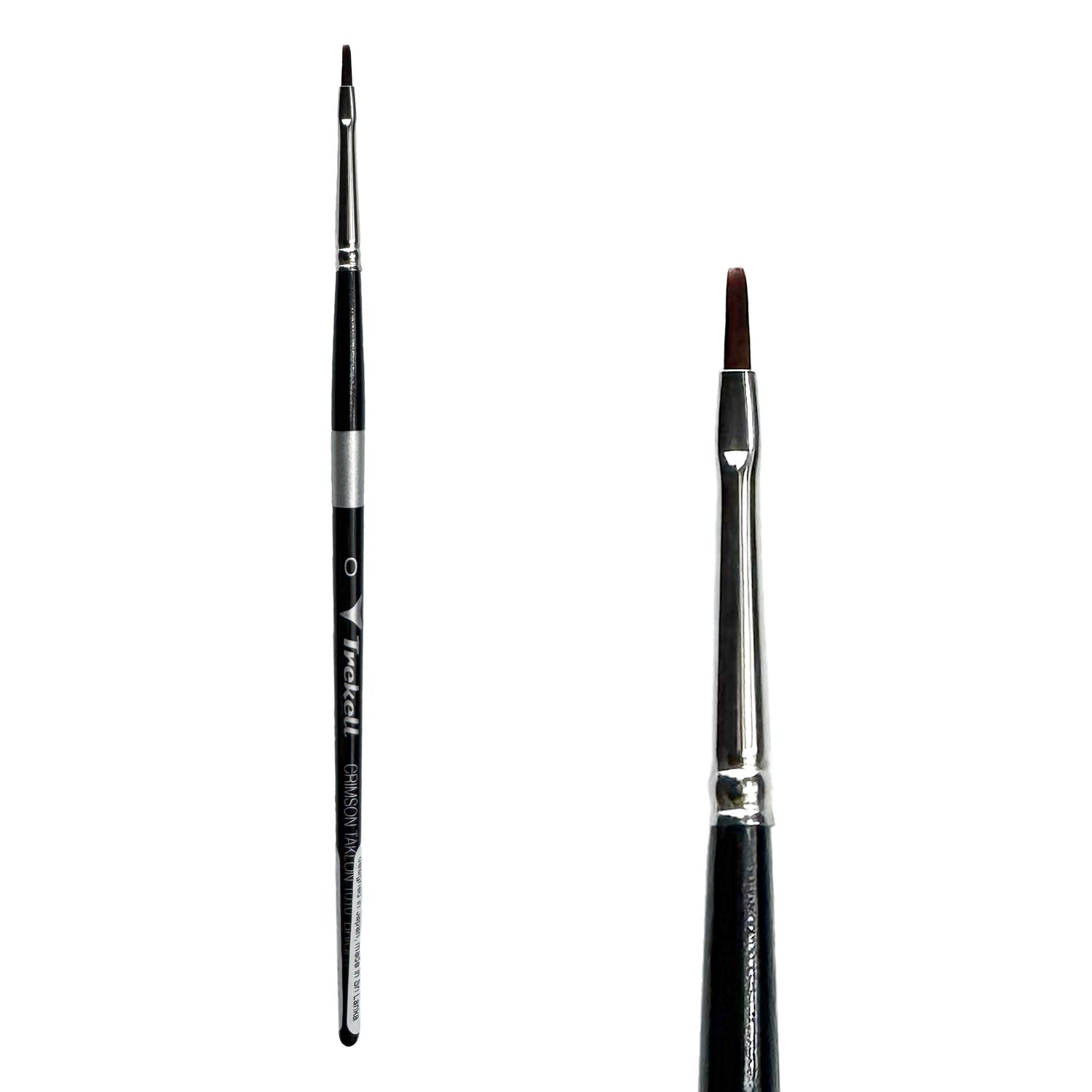 Trekell Crimson Taklon Short Handle Artist Brush - Size #0 Bright from Trekell Art Supplies