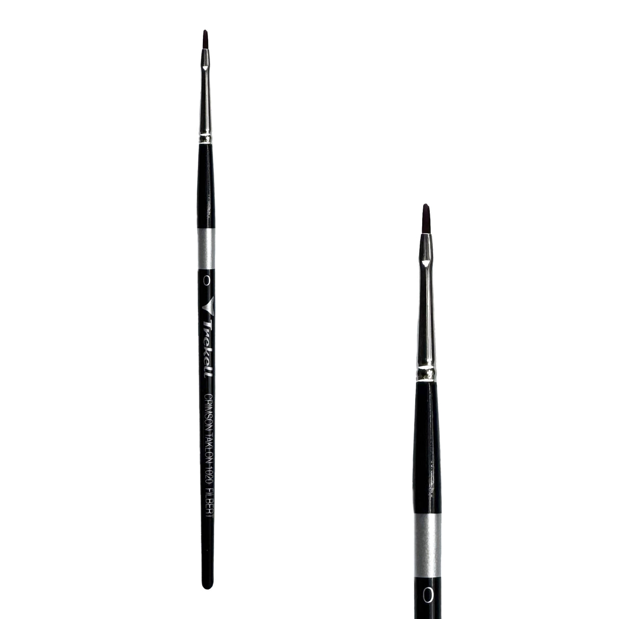 Trekell Crimson Taklon Short Handle Artist Brush - Size #0 Filbert from Trekell Art Supplies