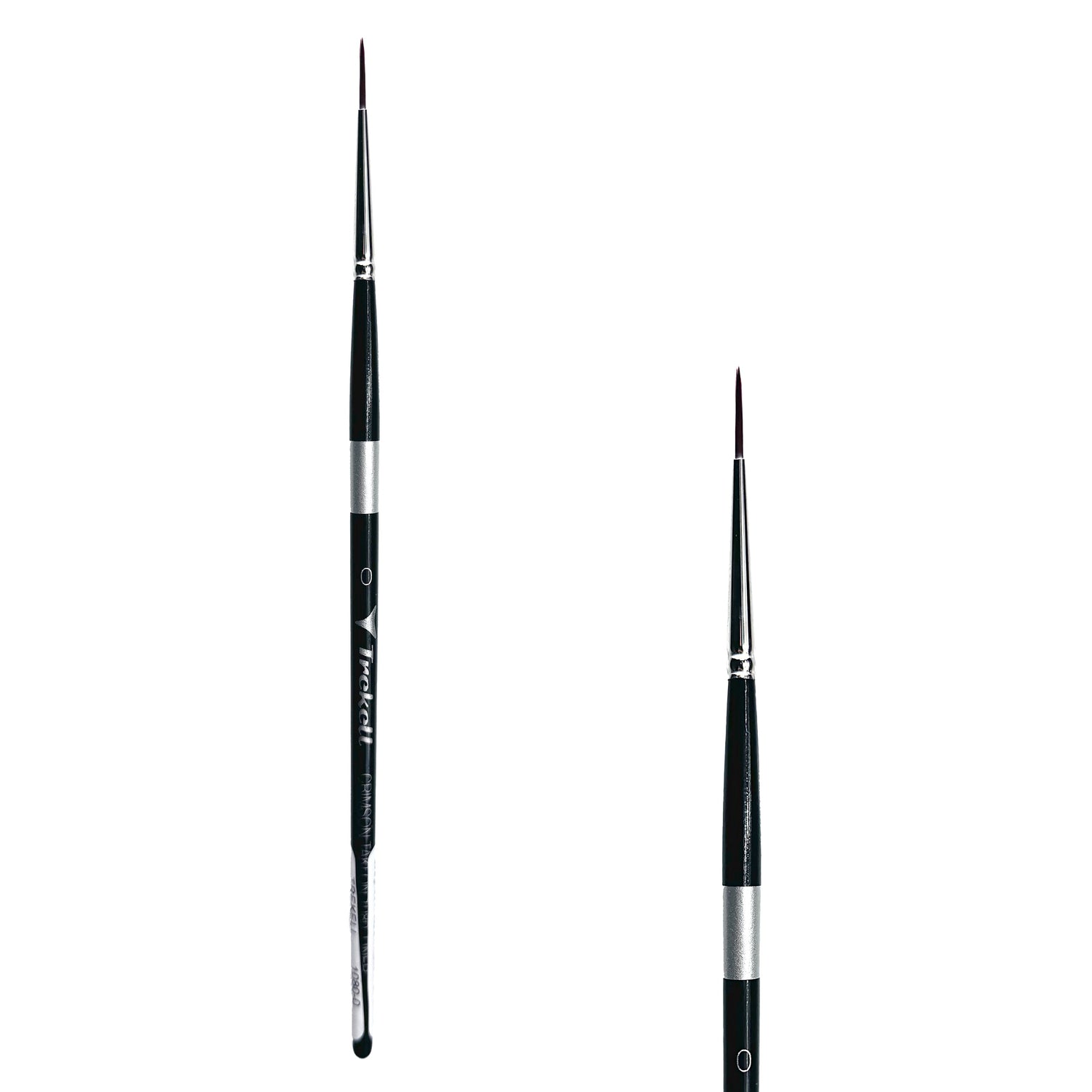 Trekell Crimson Taklon Short Handle Artist Brush - Size #0 Liner from Trekell Art Supplies