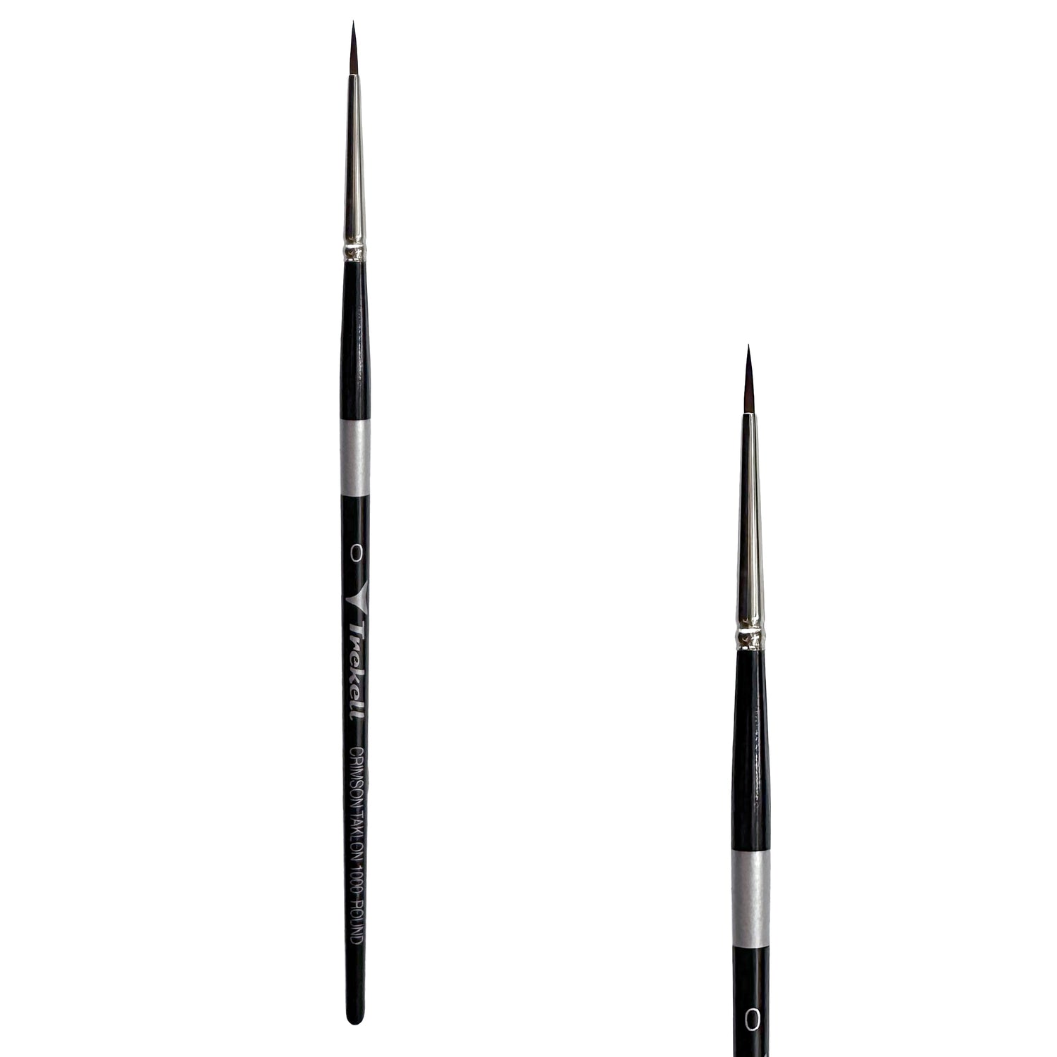 Trekell Crimson Taklon Short Handle Artist Brush - Size #0 Round from Trekell Art Supplies