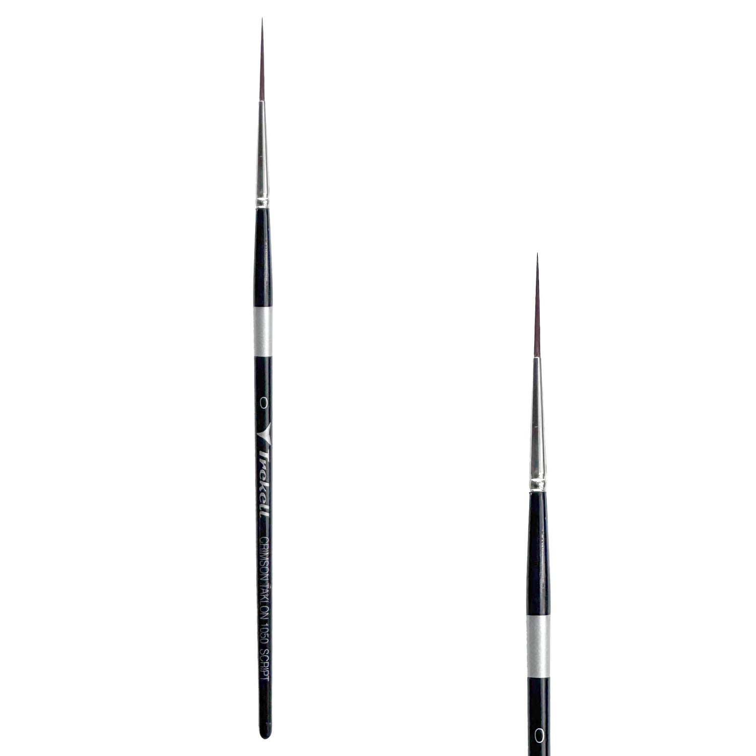 Trekell Crimson Taklon Short Handle Artist Brush - Size #0 Script/Rigger from Trekell Art Supplies