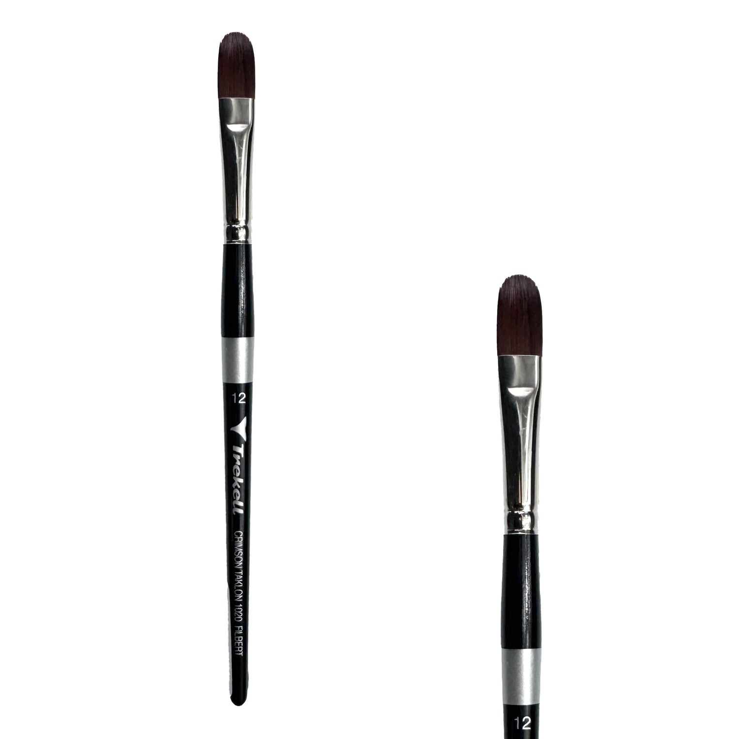 Trekell Crimson Taklon Short Handle Artist Brush - Size #12 Filbert from Trekell Art Supplies