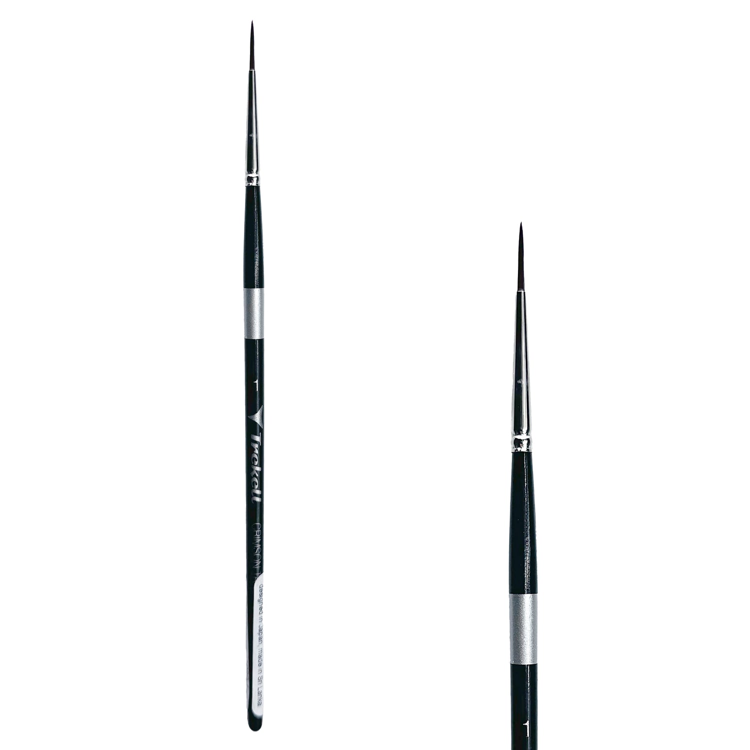 Trekell Crimson Taklon Short Handle Artist Brush - Size #1 Liner from Trekell Art Supplies