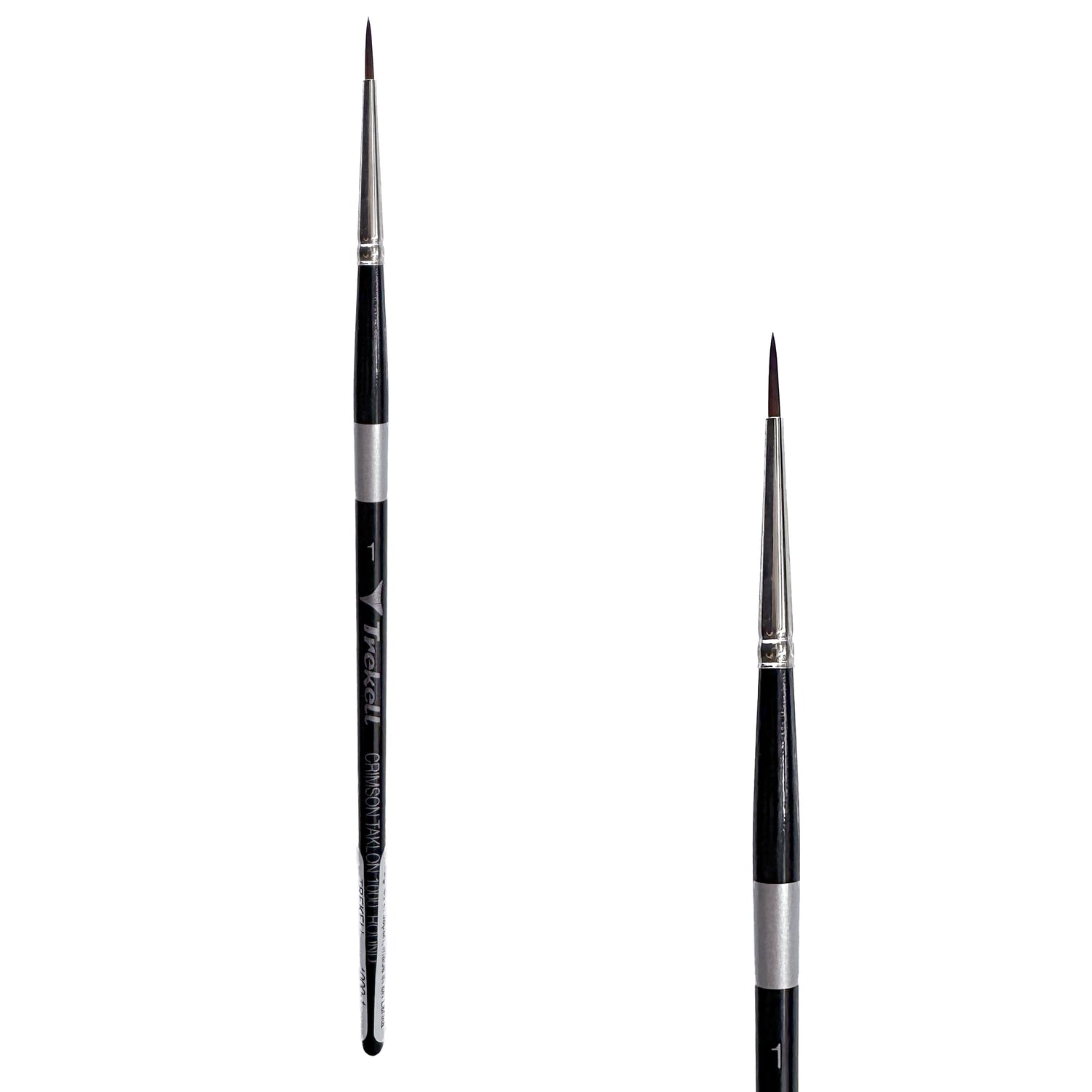 Trekell Crimson Taklon Short Handle Artist Brush - Size #1 Round from Trekell Art Supplies