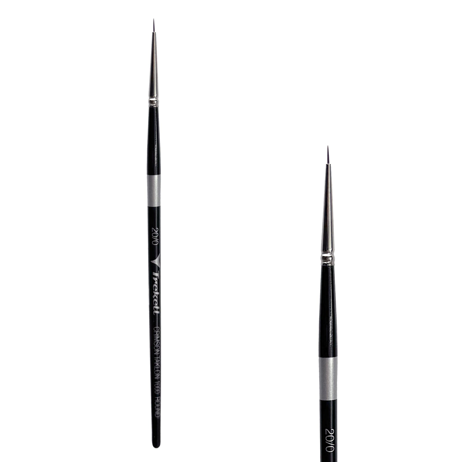 Trekell Crimson Taklon Short Handle Artist Brush - Size #20/0 Round from Trekell Art Supplies