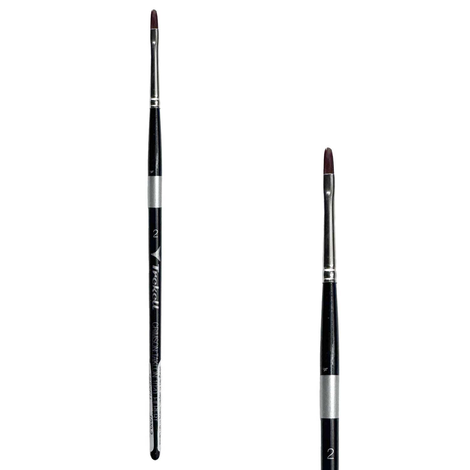 Trekell Crimson Taklon Short Handle Artist Brush - Size #2 Filbert from Trekell Art Supplies