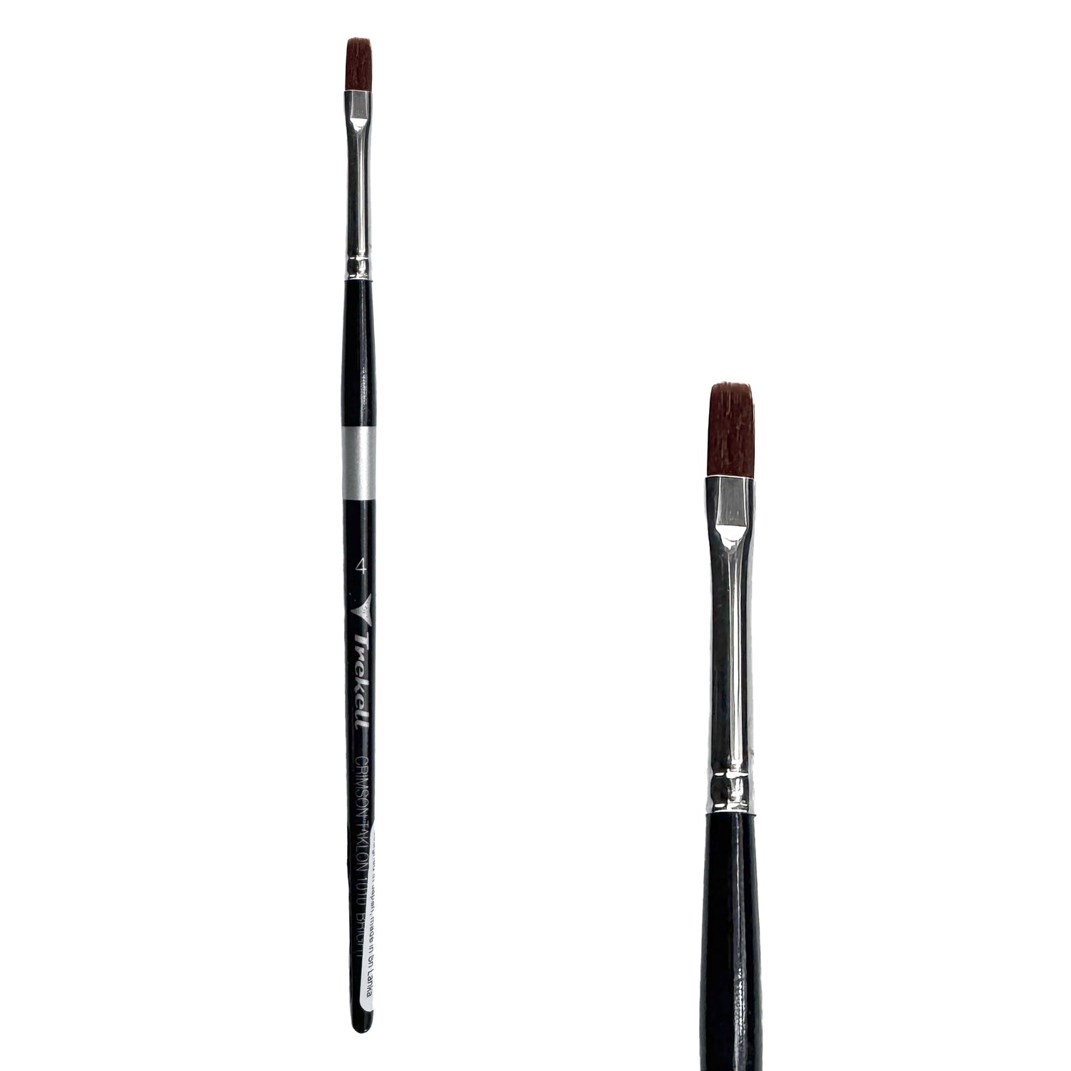 Trekell Crimson Taklon Short Handle Artist Brush - Size #4 Bright from Trekell Art Supplies