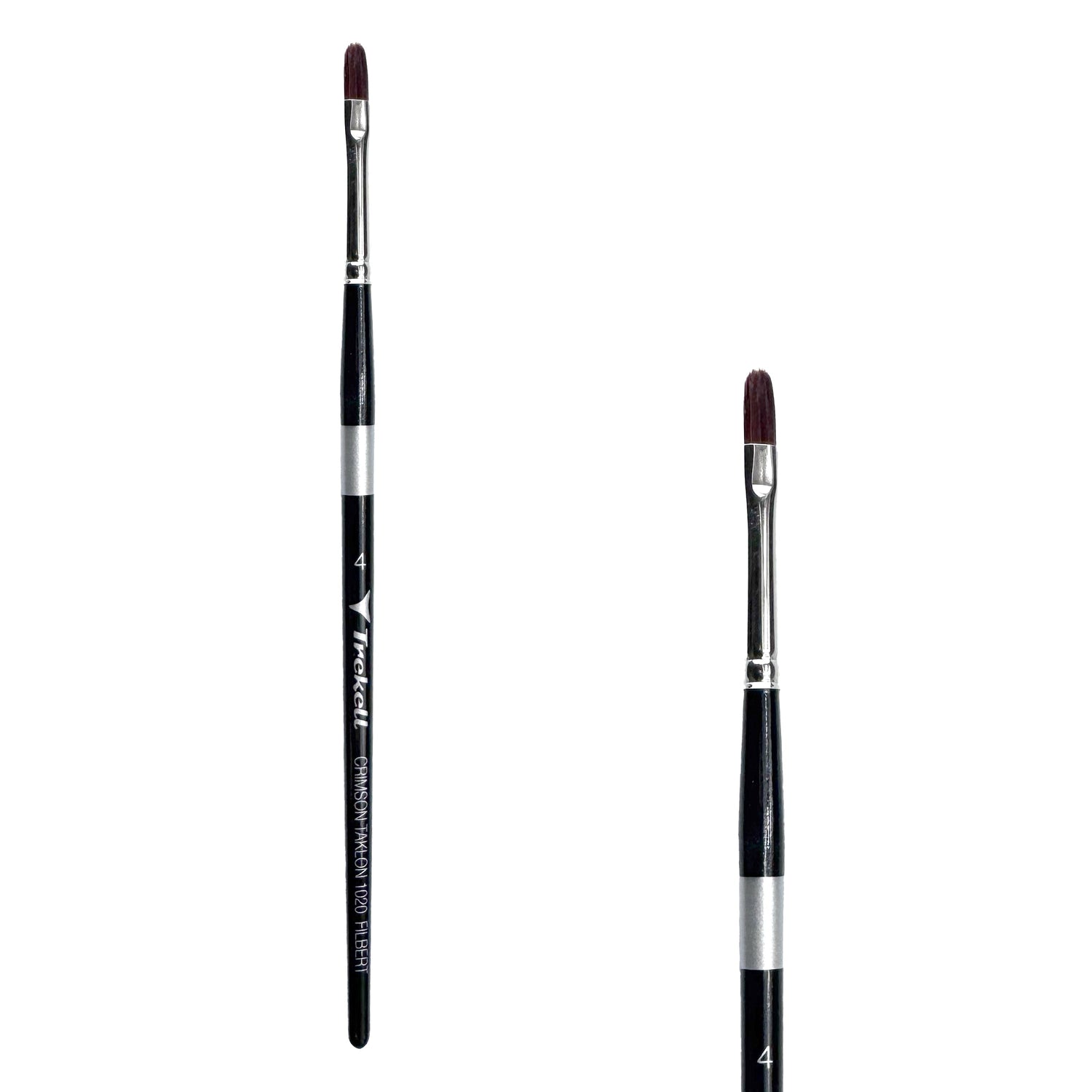 Trekell Crimson Taklon Short Handle Artist Brush - Size #4 Filbert from Trekell Art Supplies