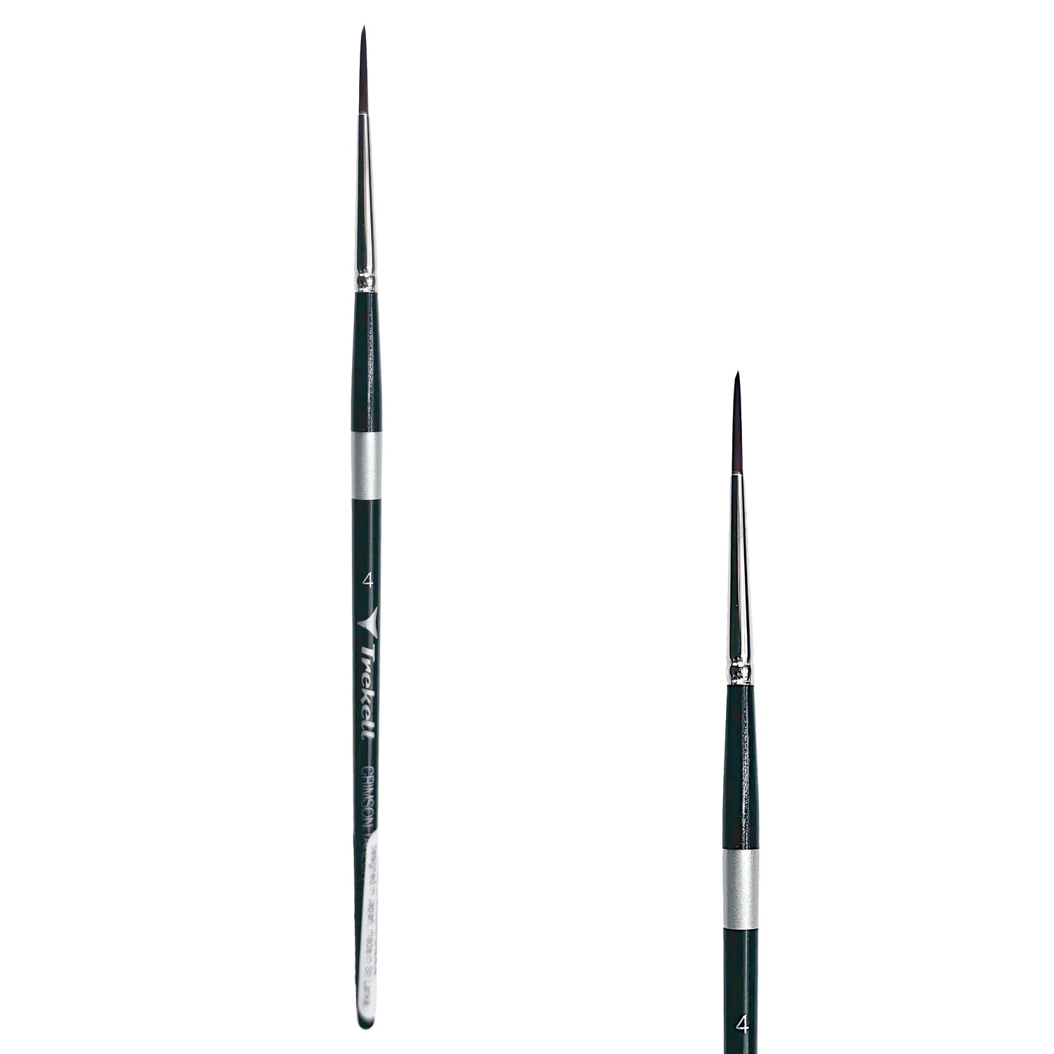 Trekell Crimson Taklon Short Handle Artist Brush - Size #4 Liner from Trekell Art Supplies