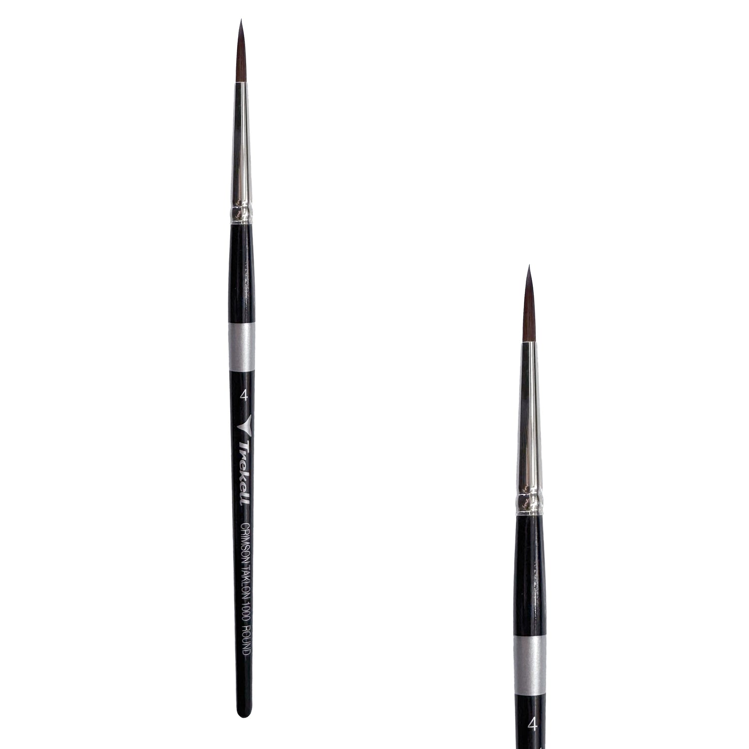 Trekell Crimson Taklon Short Handle Artist Brush - Size #4 Round from Trekell Art Supplies