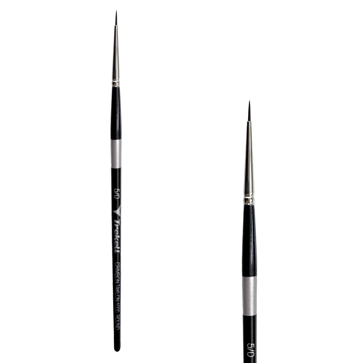 Trekell Crimson Taklon Short Handle Artist Brush - Size #5/0 Round from Trekell Art Supplies