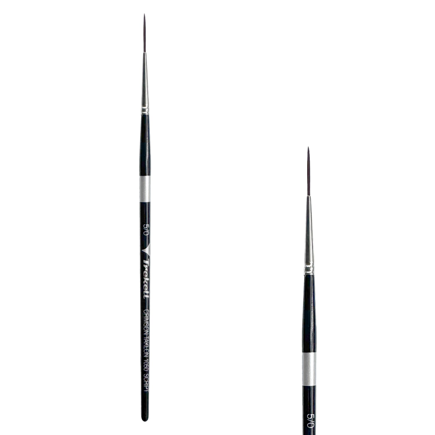 Trekell Crimson Taklon Short Handle Artist Brush - Size #5/0 Script/Rigger from Trekell Art Supplies