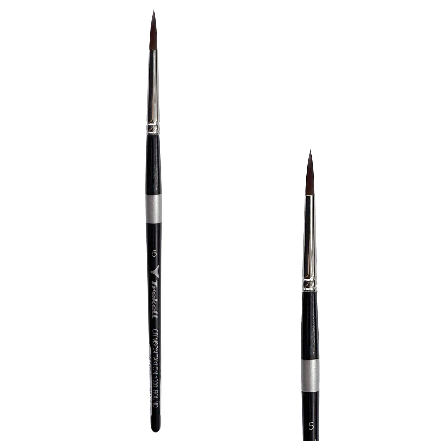 Trekell Crimson Taklon Short Handle Artist Brush - Size #5 Round from Trekell Art Supplies