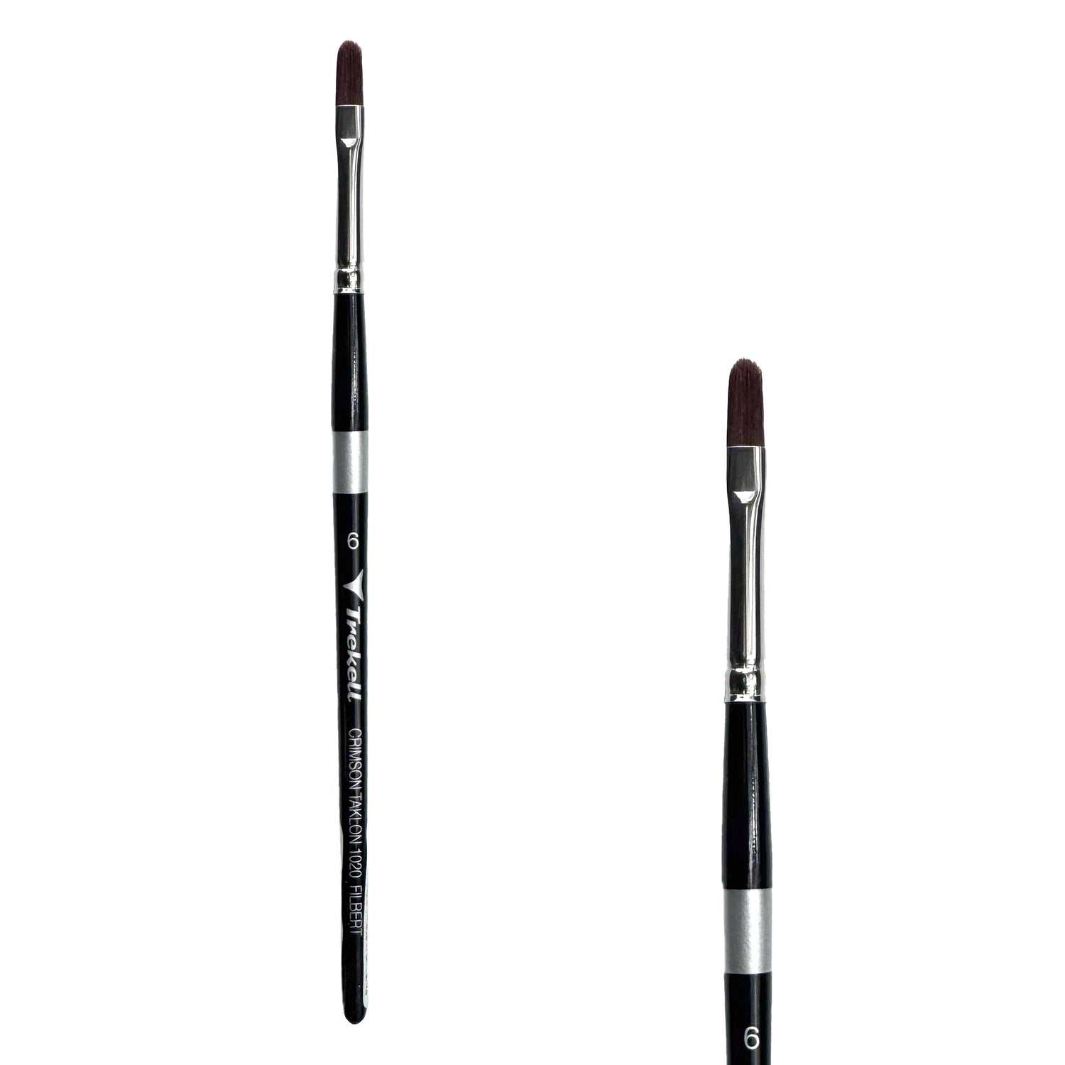 Trekell Crimson Taklon Short Handle Artist Brush - Size #6 Filbert from Trekell Art Supplies