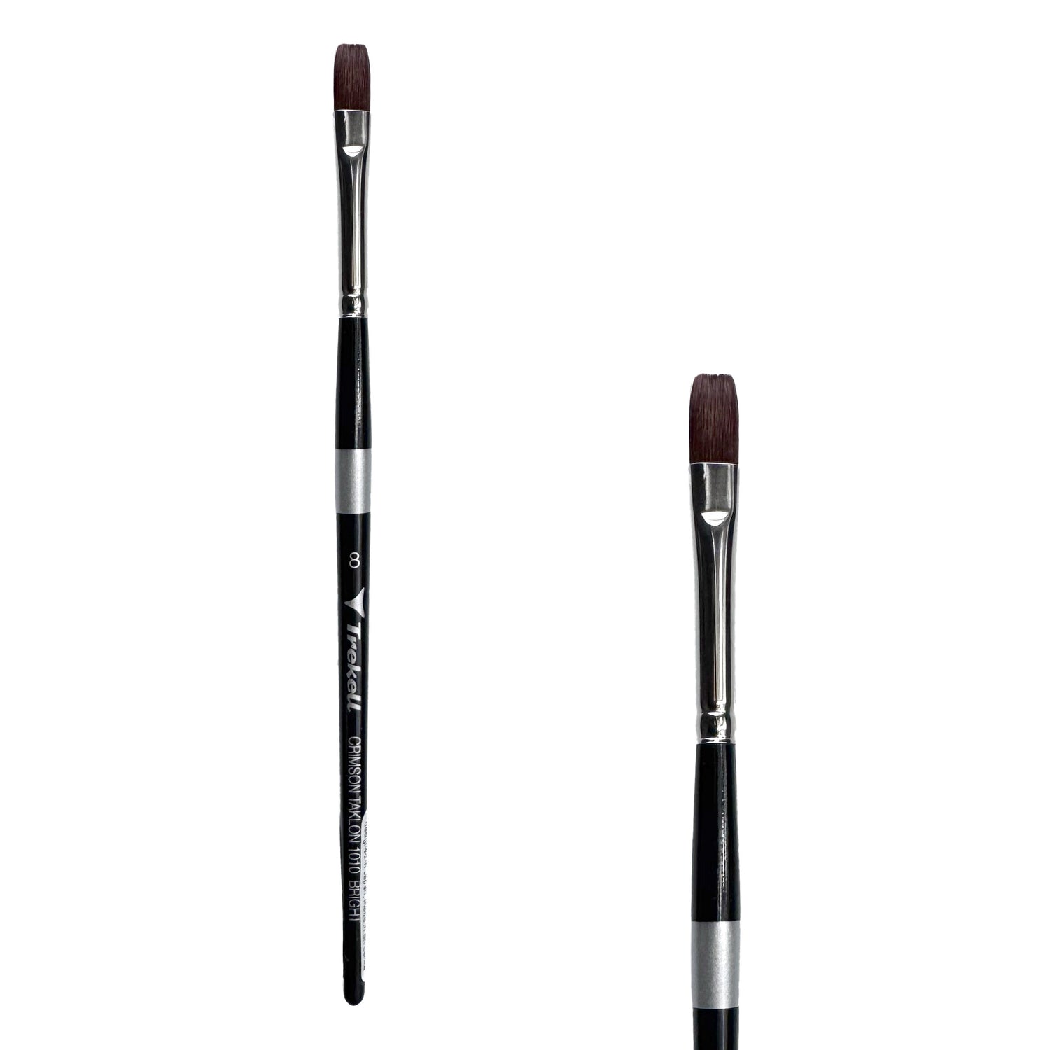 Trekell Crimson Taklon Short Handle Artist Brush - Size #8 Bright from Trekell Art Supplies