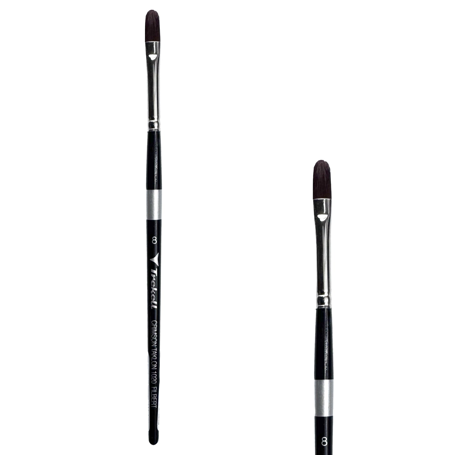 Trekell Crimson Taklon Short Handle Artist Brush - Size #8 Filbert from Trekell Art Supplies