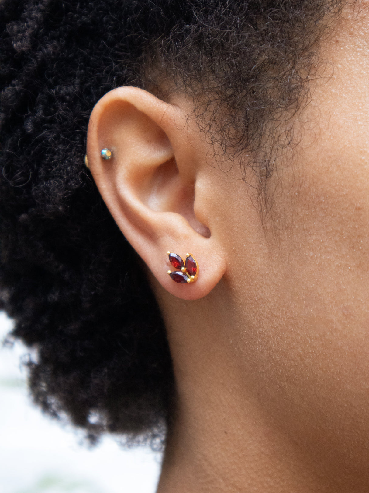 Tri Leaf Stud Earrings from Ash & Rose