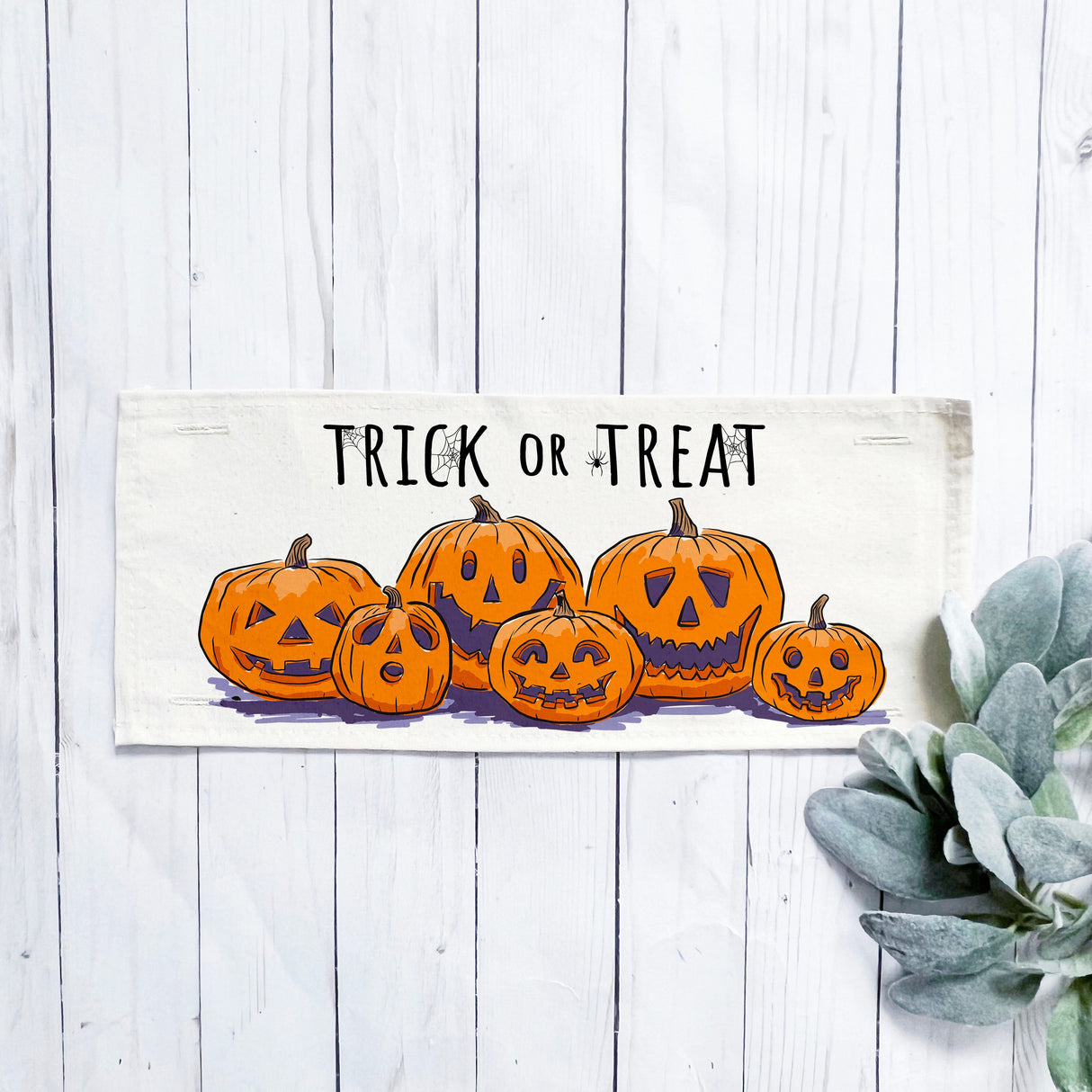 Holiday Panel: Halloween October Pumpkins Fall Autumn Jack-o-Lanterns; TRICK OR TREAT From PillowPanels