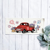 Holiday Panel: Summer; Father's Day Dad Fireworks Vintage Classic Old Red Truck; FIREWORK TRUCK From PillowPanels
