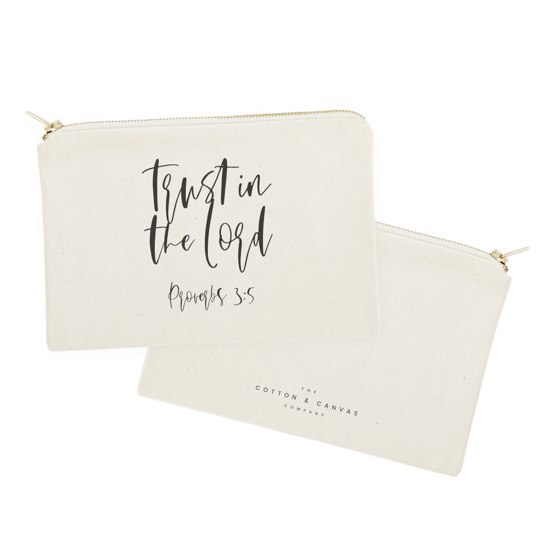 Trust in the Lord, Proverbs 3:5 Cotton Canvas Cosmetic Bag from The Cotton & Canvas Co.