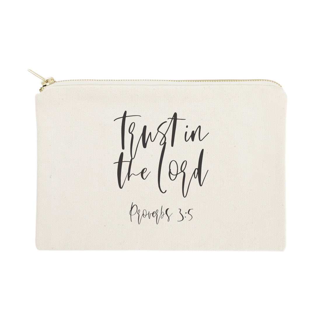Trust in the Lord, Proverbs 3:5 Cotton Canvas Cosmetic Bag from The Cotton & Canvas Co.