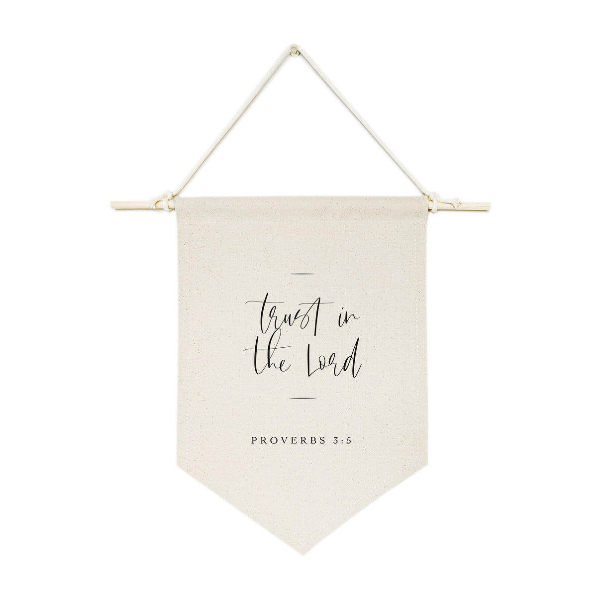 Trust in the Lord, Proverbs 3:5 Cotton Canvas Scripture, Hanging Wall Banner from The Cotton & Canvas Co.
