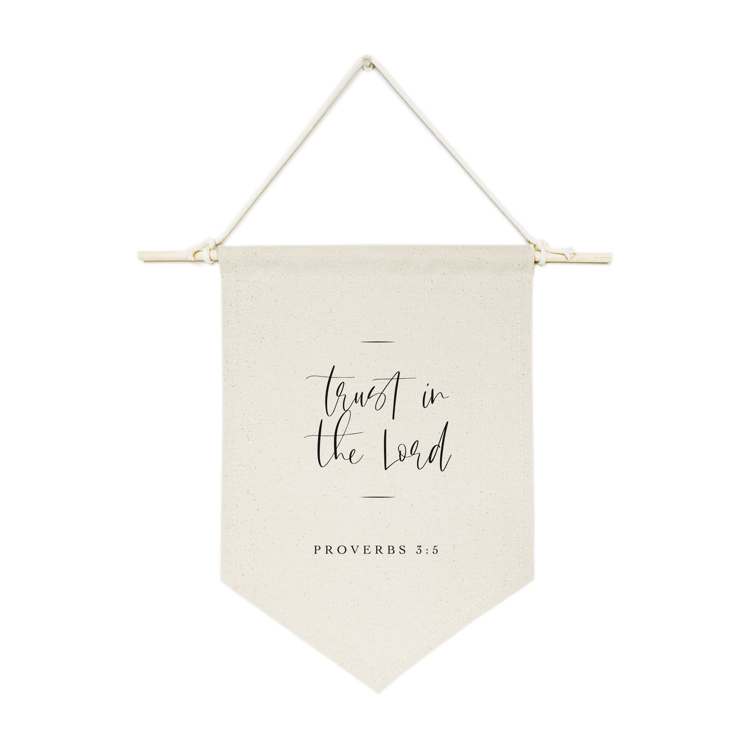 Trust in the Lord, Proverbs 3:5 Cotton Canvas Scripture, Hanging Wall Banner from The Cotton & Canvas Co.