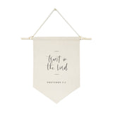 Trust in the Lord, Proverbs 3:5 Cotton Canvas Scripture, Hanging Wall Banner from The Cotton & Canvas Co.